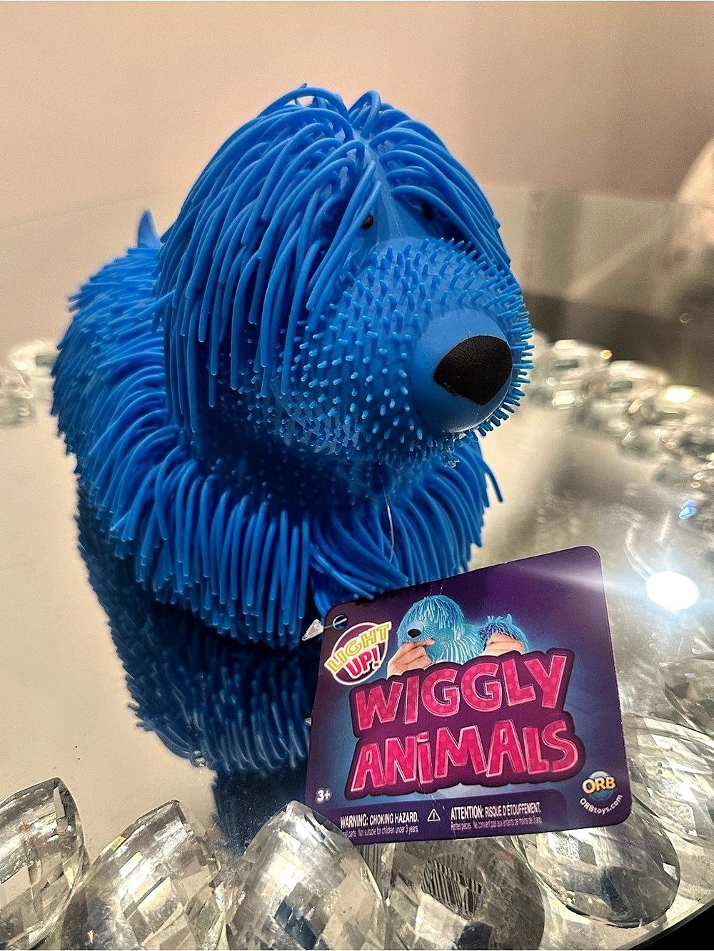 ORB Wiggly Animals Blue Dog Light Up Squishy Sensory Fidget Toy Rare 42373 NWT